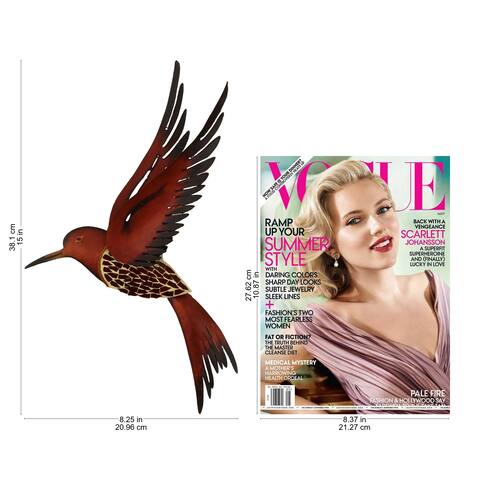 Handmade Iron 'Ruby Breasted Hummingbird' Wall Sculpture (Mexico)