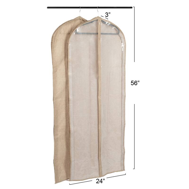 Household Essentials Zippered Garment Storage Bag with Clear Vision Front - 24.0"L x 3.0"W x 56.0"H