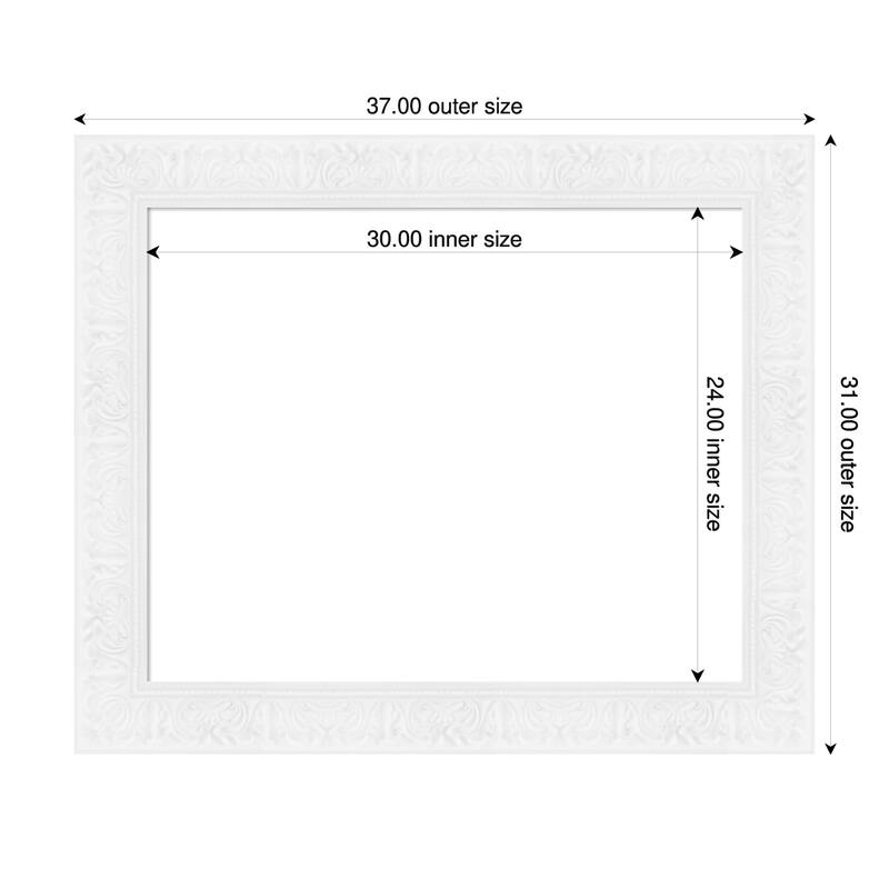 Luxe Framed Dry Erase Magnetic Board - 37 x 31 in - Luxe White