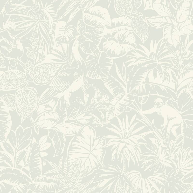 Chesapeake Corcovado Aqua Jungle Jamboree Wallpaper