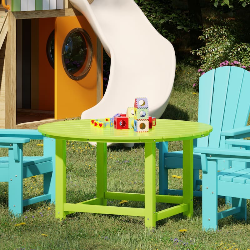 Polytrends Laguna Kids Outdoor 38" Round Poly Dining Table for Children