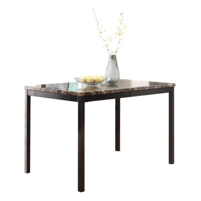 metal frame dining table - Black