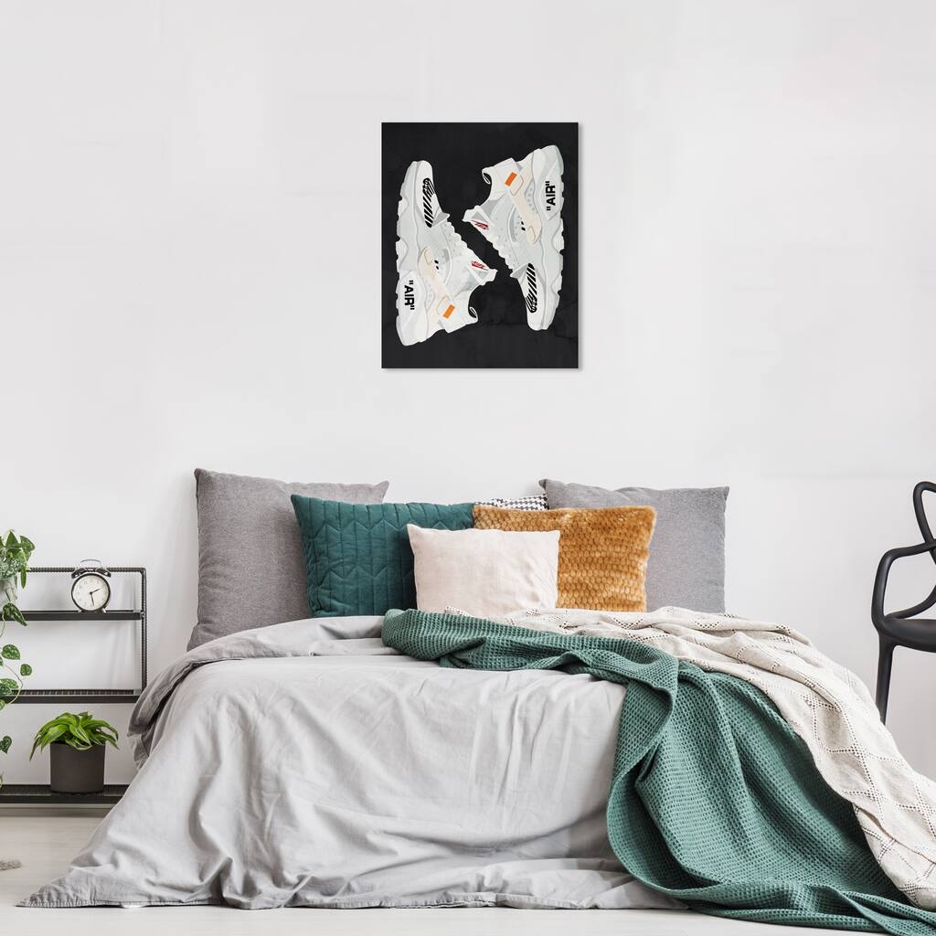 Wynwood Studio Fashion and Glam Street Sneaker Pair White and Modern & Contemporary Wall Art Canvas Print