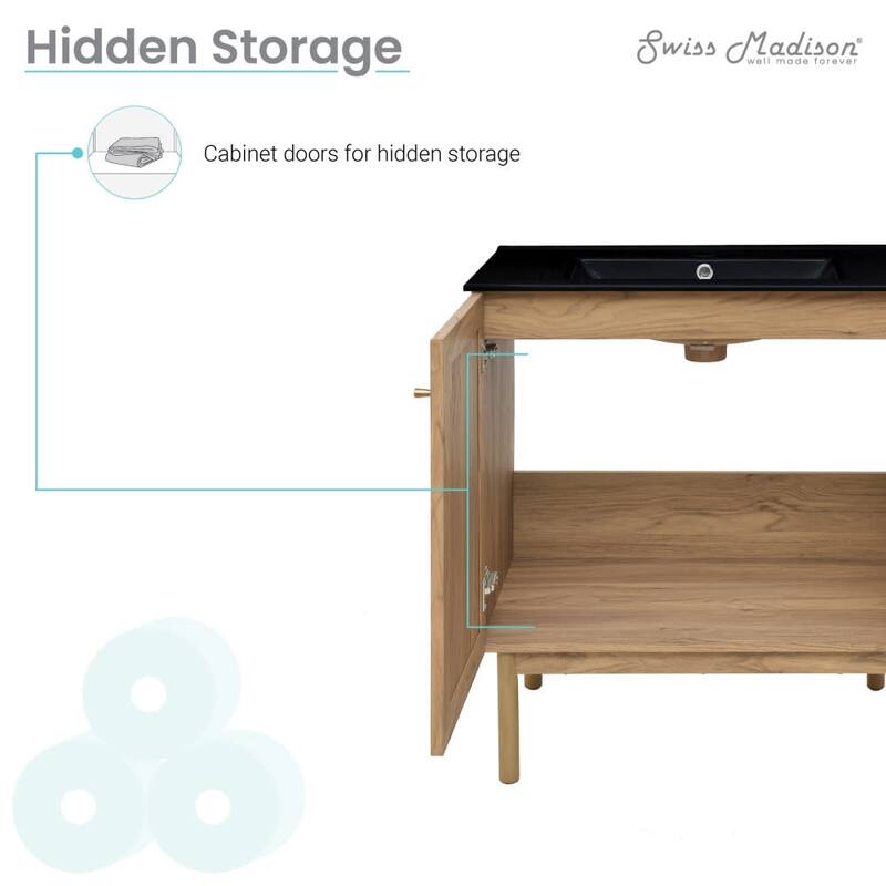 Swiss Madison SM-BV664MB Classe 30" Free Standing Single Basin Vanity
