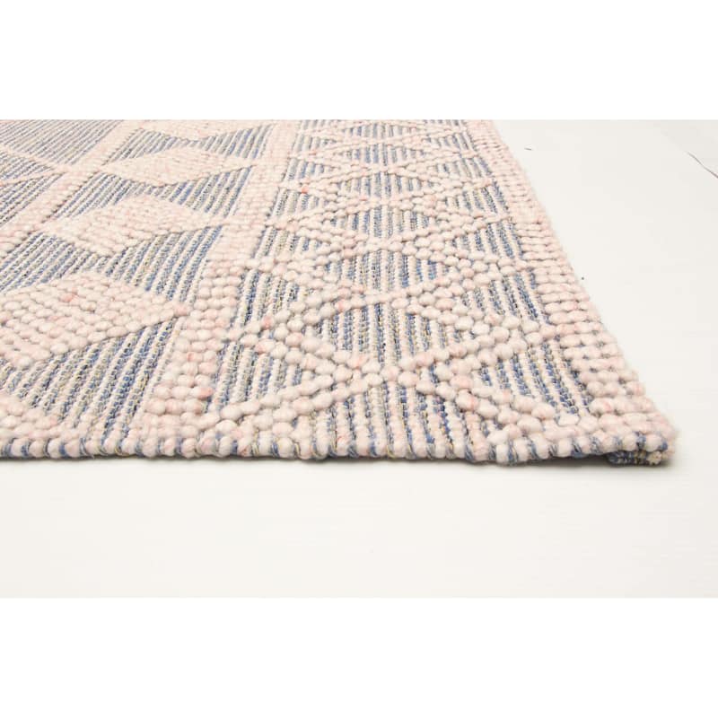 ECARPETGALLERY Braid weave Sienna Pink Wool Rug - 5'0 x 7'8