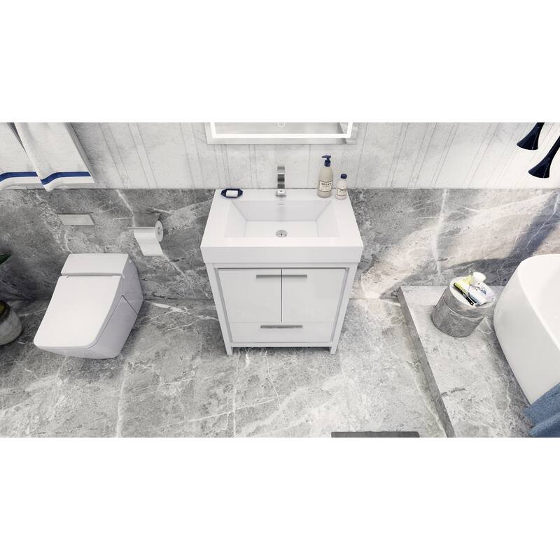 Dove 30'' Freestanding Vanity with Reinforced Acrylic Sink