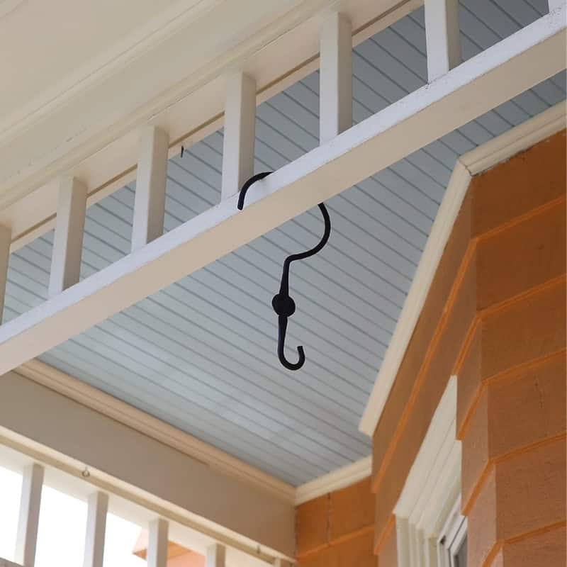 Achla Designs Set of 2 Double Ended Extender Hangers with Wide Hook, 12 Inch Tall, Black Powder Coat Finish