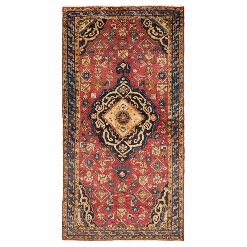 ECARPETGALLERY Hand-knotted Andelz Red Wool Rug - 4'3 x 8'2 - Red - 4'3 x 8'2