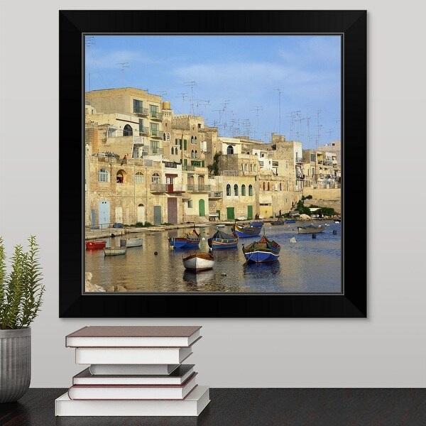 "Saint Julian's Bay in Malta" Black Framed Print