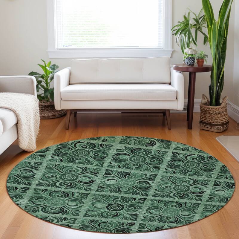 Machine Washable Indoor/ Outdoor Chantille Mosic Rug