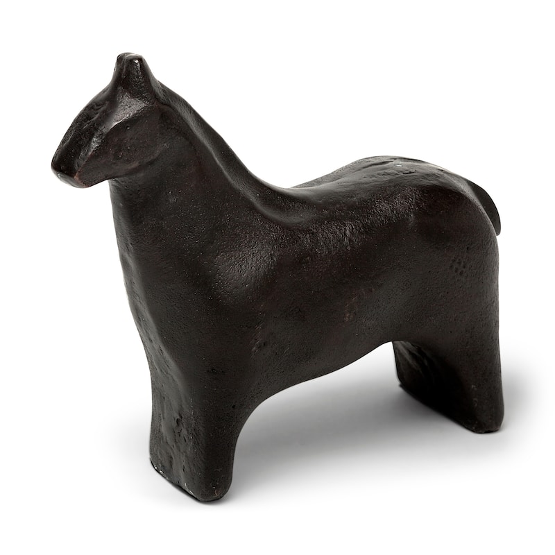 Sphynx II Black Cast Aluminum Horse Shaped Decorative Object - 7.0L x 2.3W x 6.0H - 7.0L x 2.3W x 6.0H