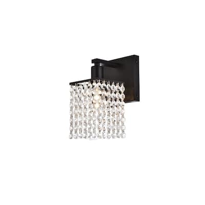 Phoenix 1 Light Bath Sconce with Clear Crystals