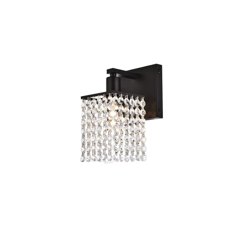 Phoenix 1 Light Bath Sconce with Clear Crystals