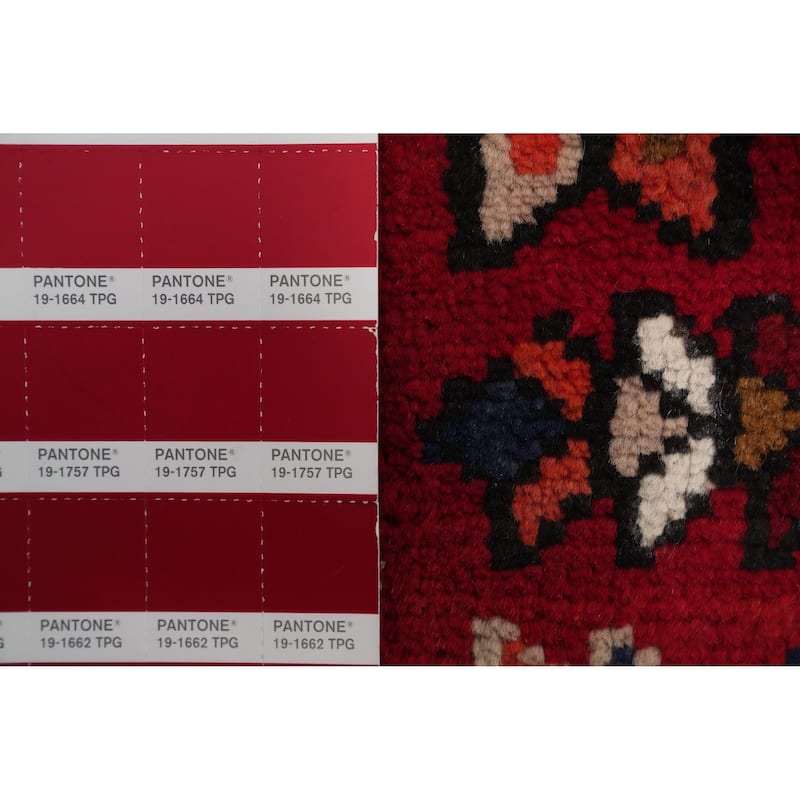 Hand Knotted Oriental 100% Wool Carpet Traditional Medallion Red Heriz Area Rug - 8' 11'' X 6' 11''