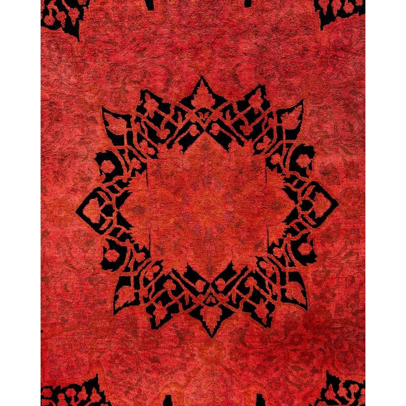 Contemporary Overdyed Wool Hand Knotted Area Rug - 9' 3" x 12' 3"