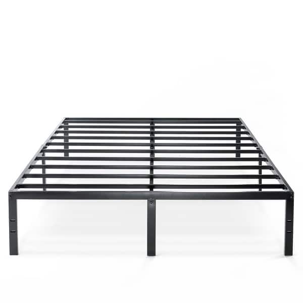 Full size Black Metal Platform Bed Frame with Headboard Attachment Slots Bed Bath & Beyond