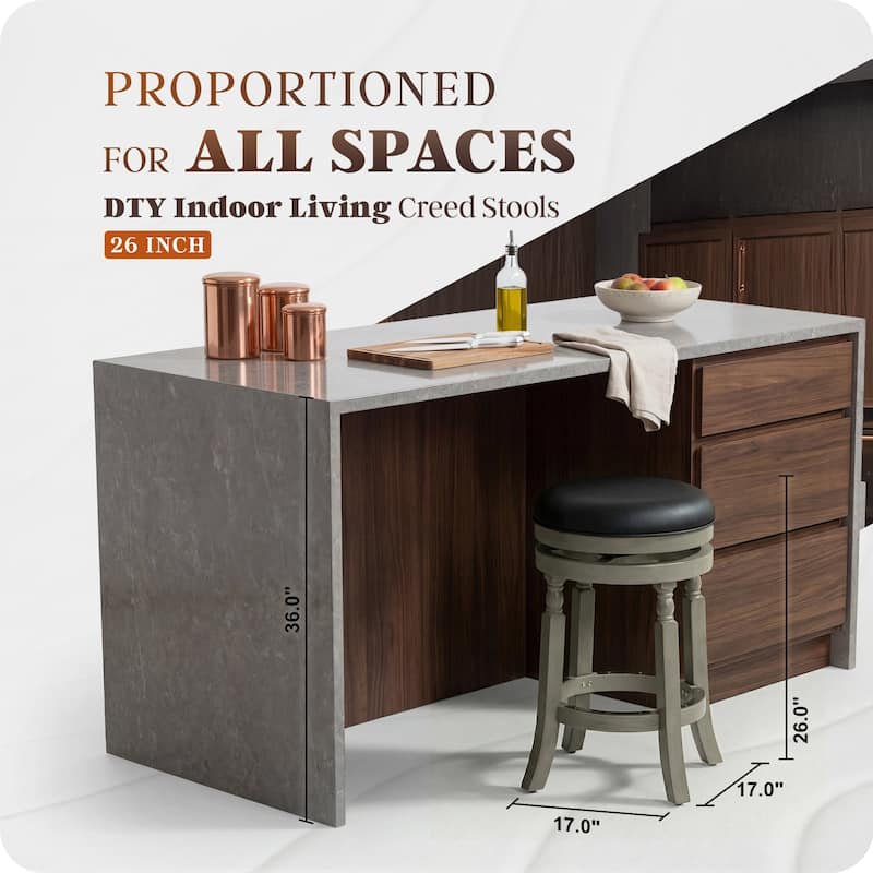 DTY Indoor Living Palmer Lake Backless Swivel Counter or Bar Stool