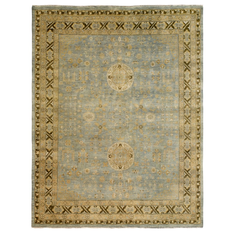 Traditional Hand-Knotted Wool Area Rug - 10' x 14' - Blue