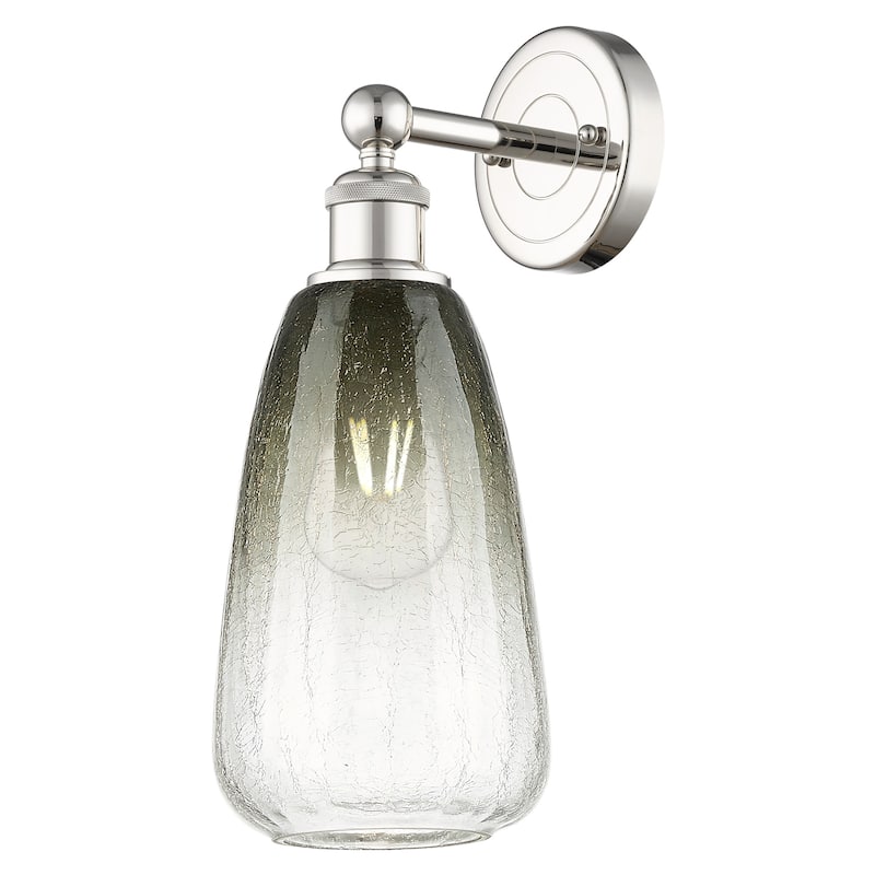 Innovations Lighting 616-1W-16-6 Brookhaven Almond Sconce Brookhaven - Polished Nickel / Slate