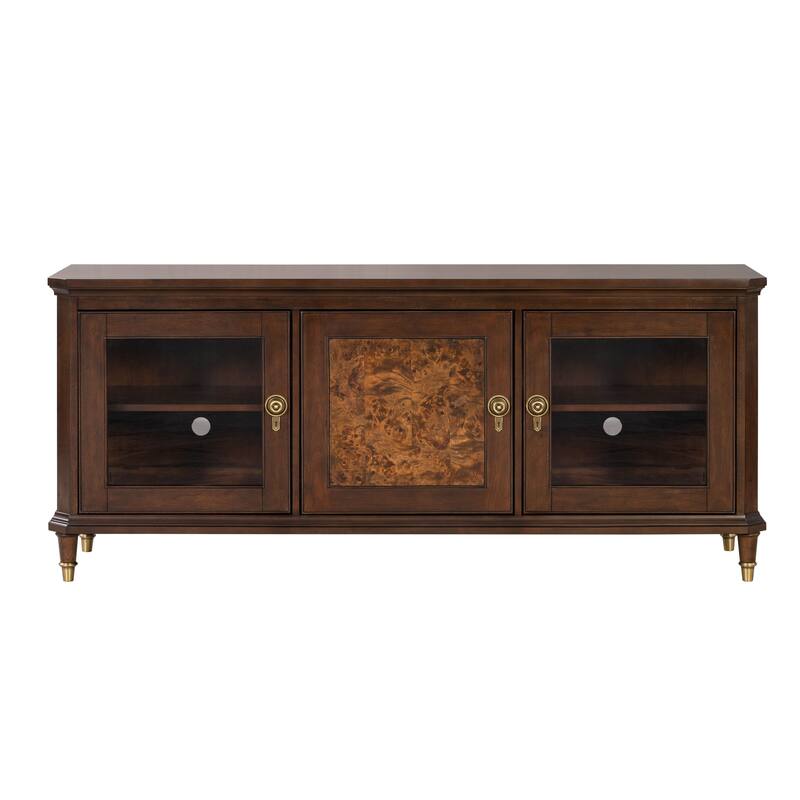 Furniture of America Prylen Modern Dark Cherry 70-inch TV Stand with 6 Shelves