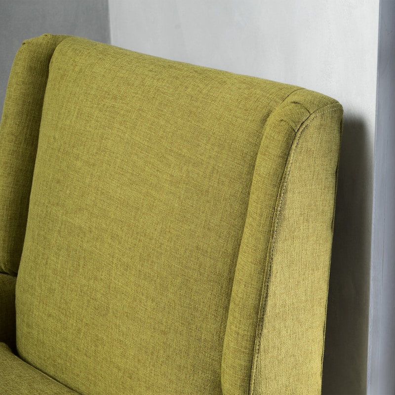Green Modern 27.5" Upholstered Accent Chair with Wide Cushion and Wood Legs for Living Room