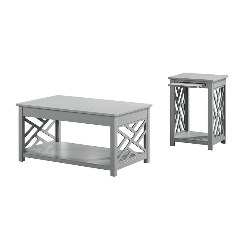 Porch & Den Altadena 2-piece Coffee and Tray-shelf End Table Set