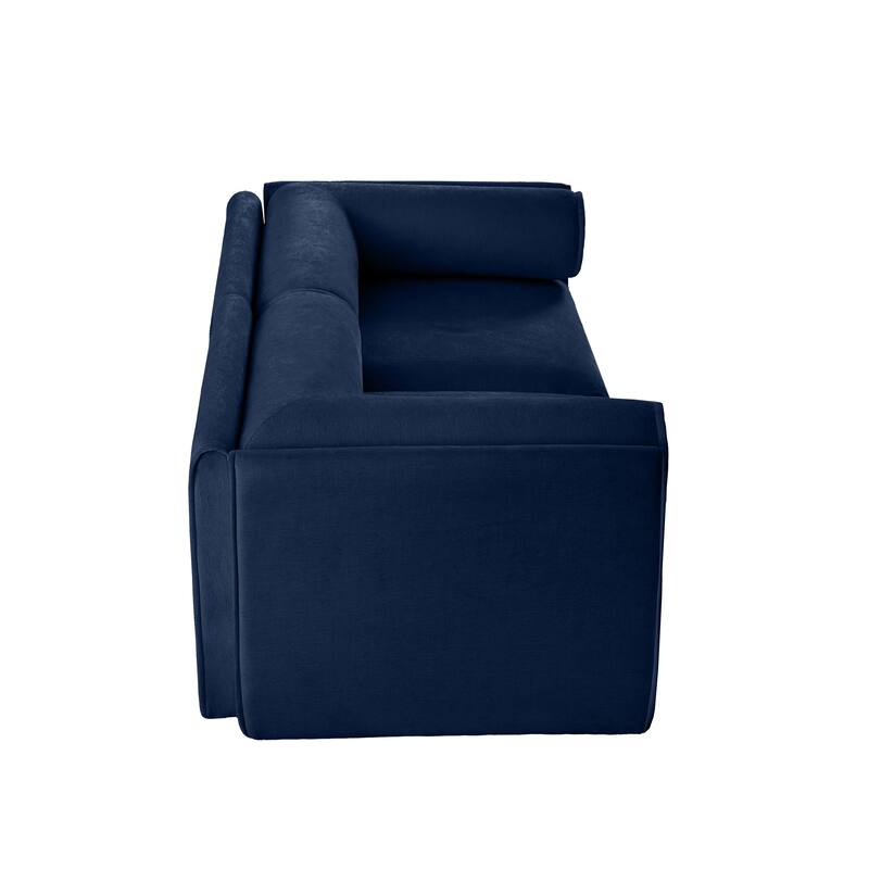 75.5" Chenille Modular Sofa with Cylindrical Support & Storage
