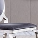 preview thumbnail 7 of 6, Gray Leather Dining Chairs Accent Chairs with Oval Backrest Set of 2