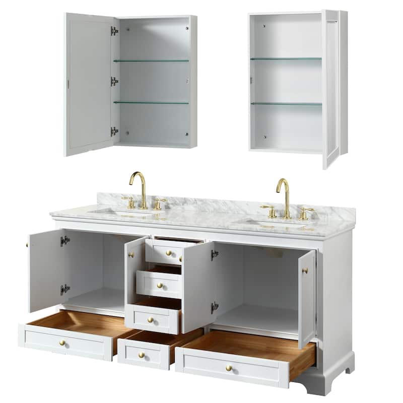 Wyndham Collection Deborah 72" Free Standing Double Vanity Set with