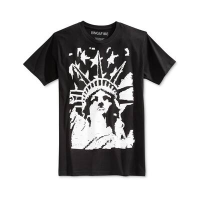 Ring Of Fire Mens American Liberty Graphic T-Shirt