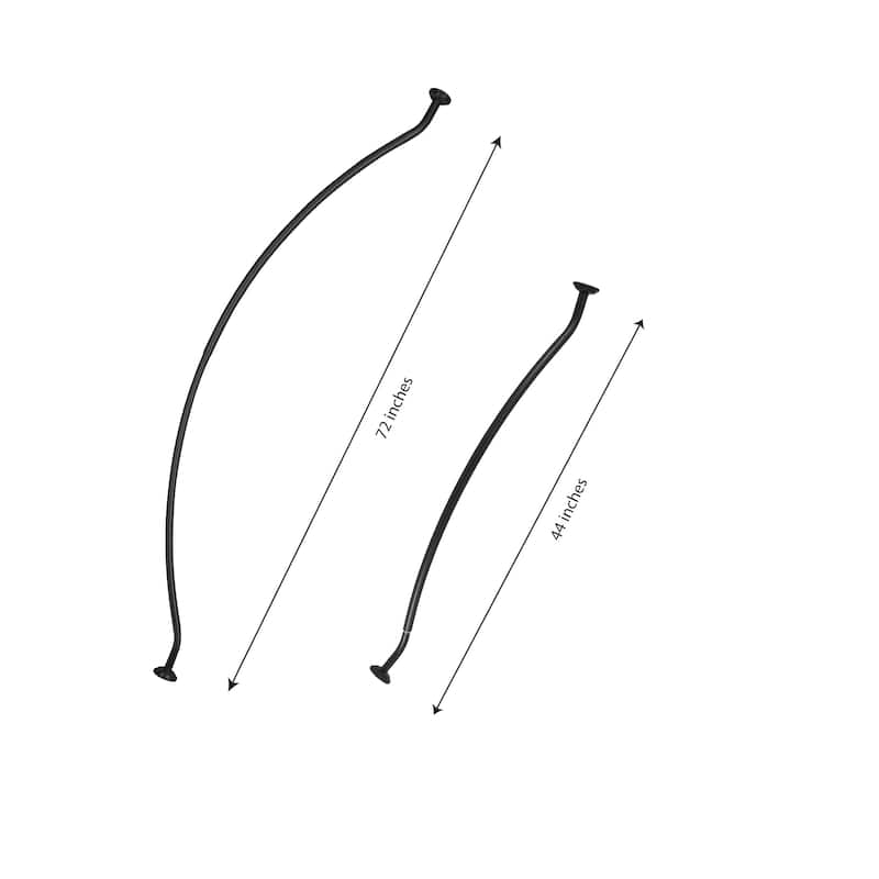 Bath Bliss Curved Shower Rod in Matte Black - Matteblack