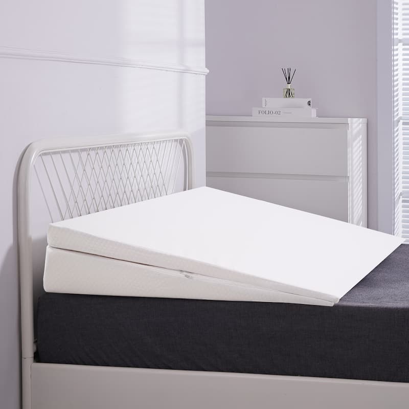 DoCred Adjustable Memory Foam Bed Wedge Pillow with Washable Cover - White