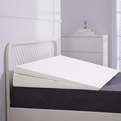 DoCred Adjustable Memory Foam Bed Wedge Pillow with Washable Cover - White