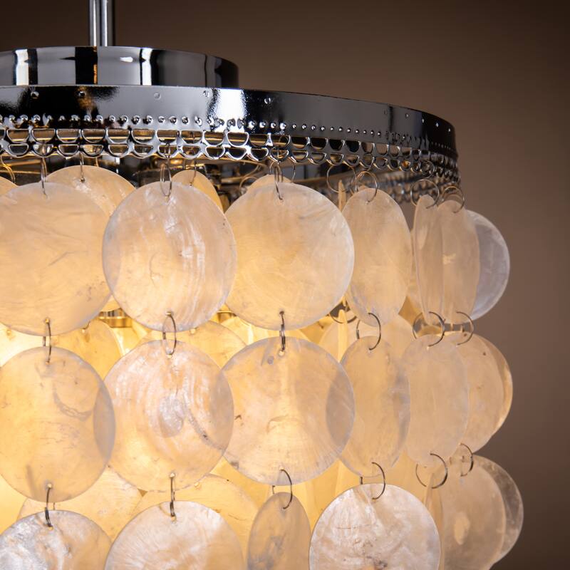 DancyHome Mese - 3 Light Coastal Capiz Shell Chandelier