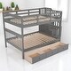 preview thumbnail 8 of 26, Full Over Full Bunk Bed with Storage Staircase and Shelves, Convertible Design, No Box Spring Needed,kid beds