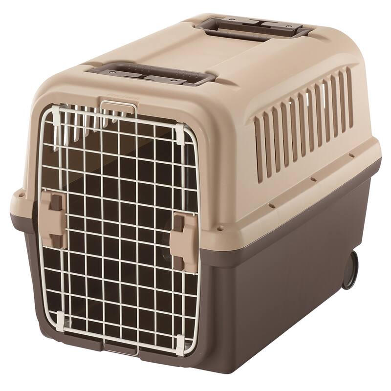 Richell E-Z Mobile Pet Carrier S/M in Brown