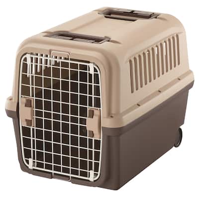 Richell E-Z Mobile Pet Carrier S/M in Brown