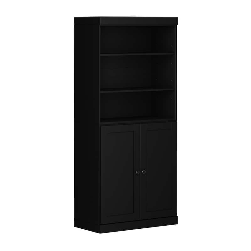 Palace Imports 100% Solid Wood 6-Shelf Bookcase with Shaker Doors and Adjustable Shelves