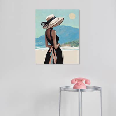 Wynwood Studio Fashion and Glam Do not Disturb Hat Blue and Nautical & Coastal Wall Art Canvas Print