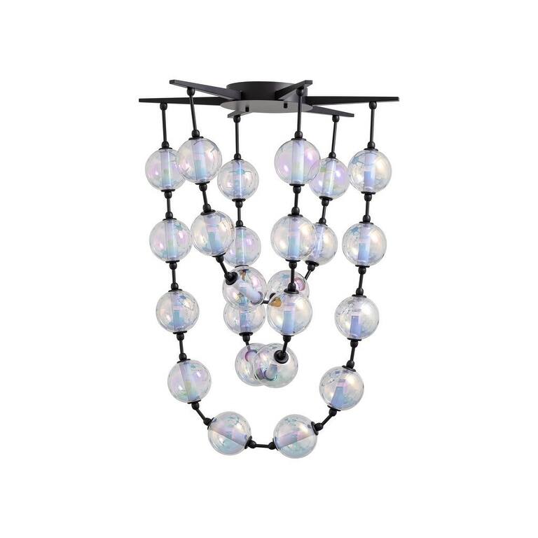 Golden Lighting 9013-34 Pearla 35" Wide Multi Light Pendant - Matte Black