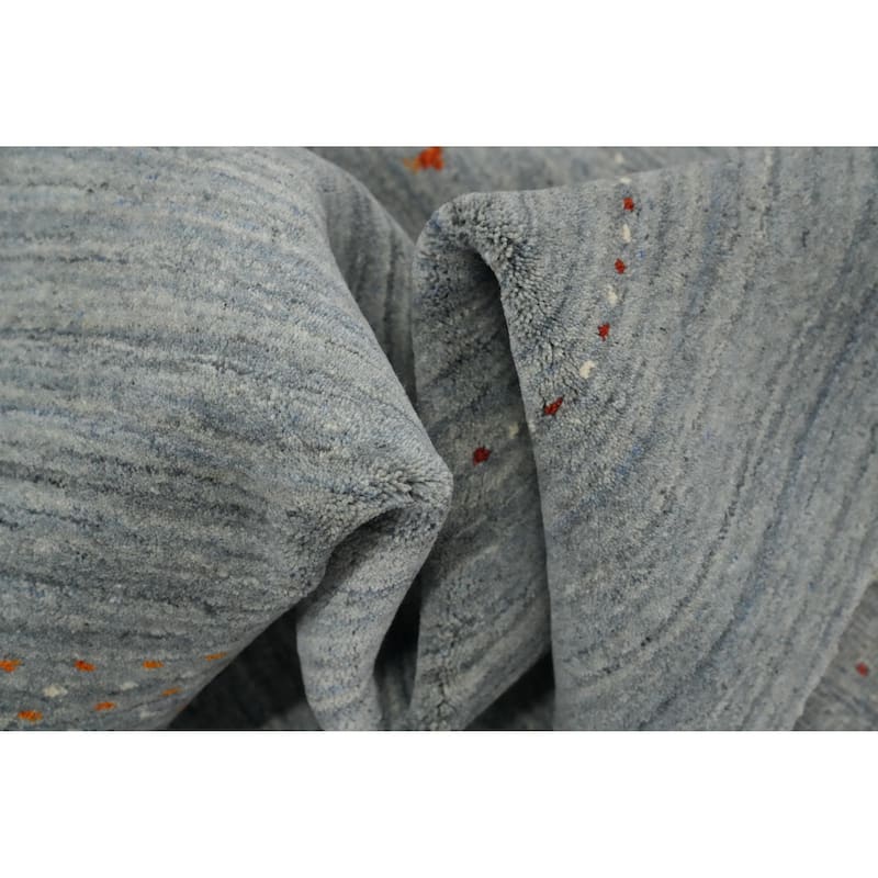 Hand Knotted Oriental 100% Wool Carpet Tribal Animal Pictorial Greys & Charcoal Gabbeh Area Rug - 9' 1'' X 9' 1''