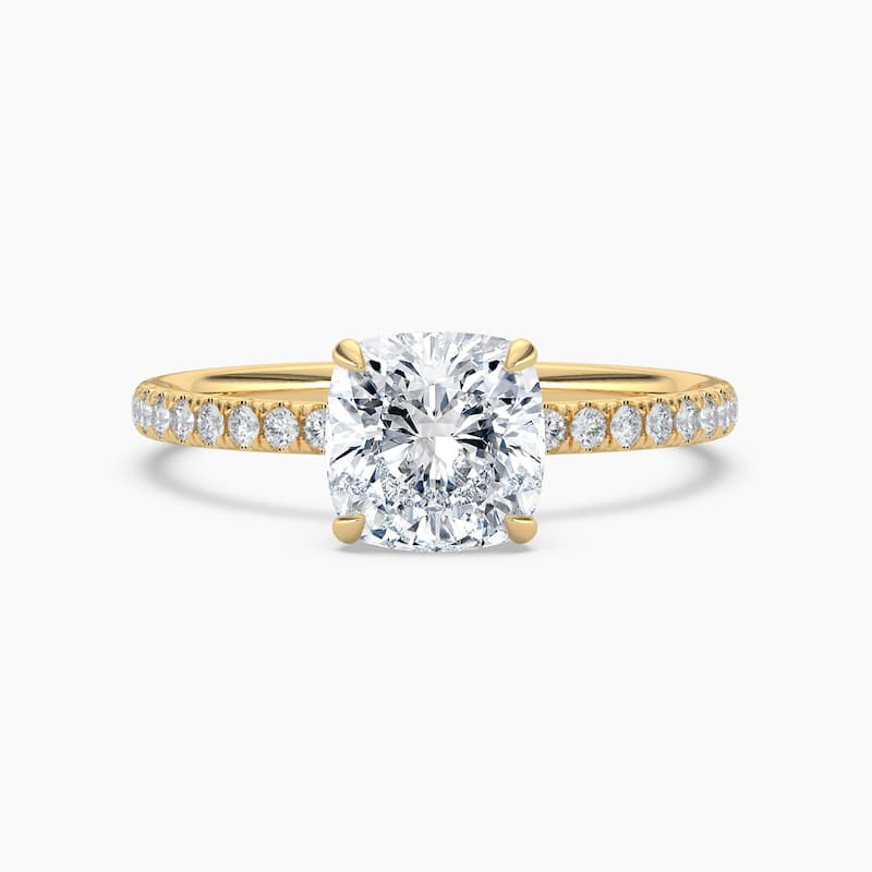 Auriya 14k Gold Cushion Lab Grown Floral Petal Diamond Accent Engagement Ring 1.00 to 5.00 ct. tw. (F-G, VS) - 5.5 - 1.25 carats - Yellow