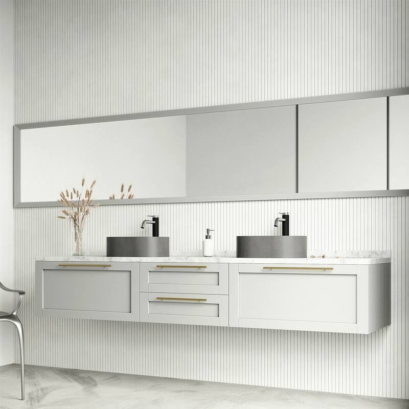 Vigo VGT2028 Giralda Gothic 16" L x 11" W x 10" H Oval Concrete Vessel - Chrome