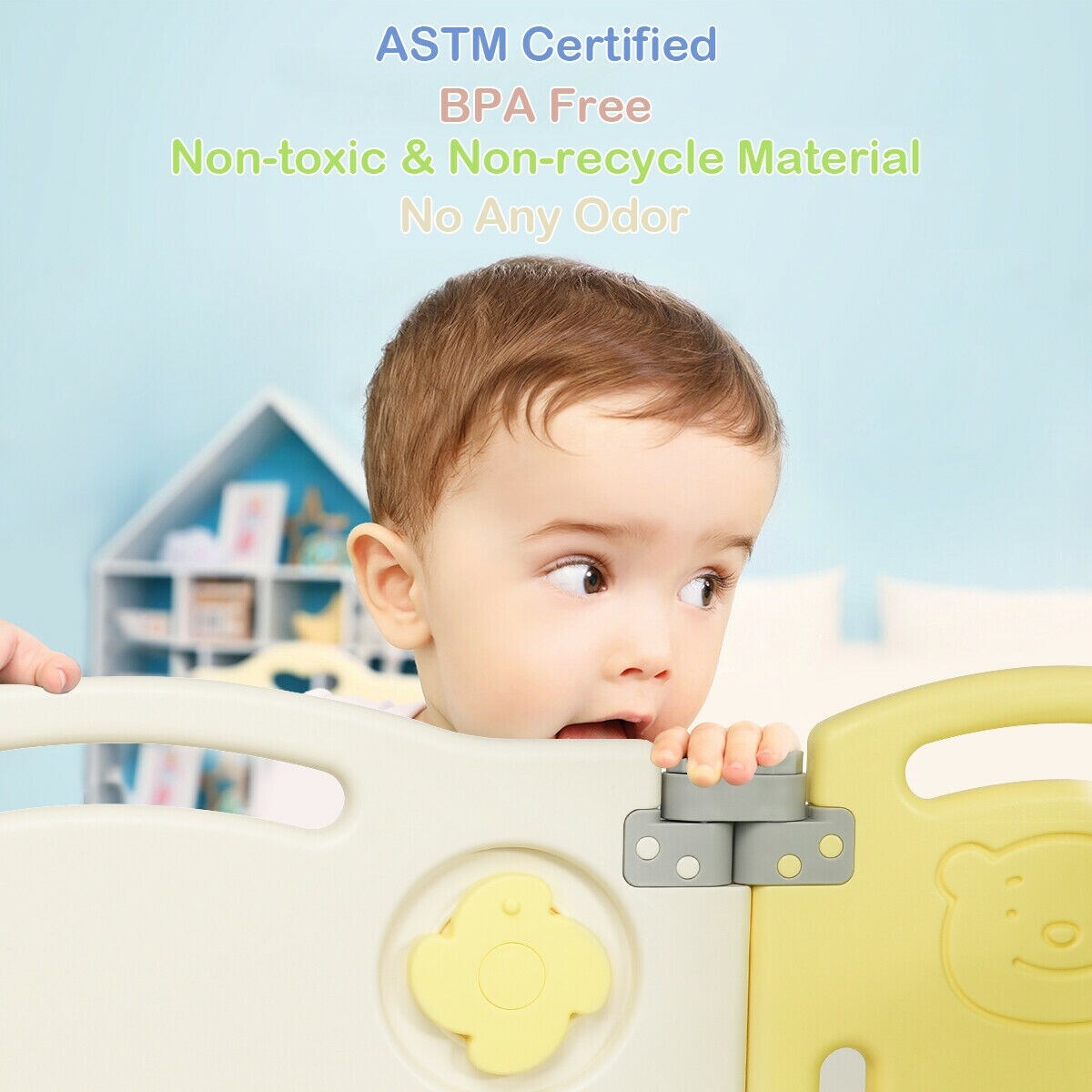 costway 14 panel foldable baby playpen