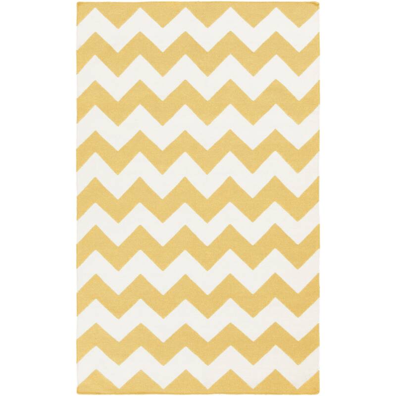 Hand-Woven Zoey Chevron Reverisble Flatweave Wool Rug (2' x 3')