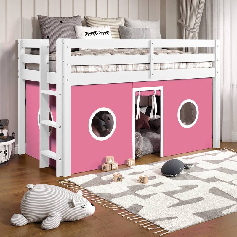 Taylor & Olive Trillium Low Loft Twin Bed with End Ladder