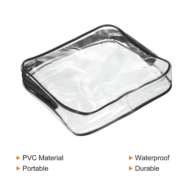 3Pcs Clear PVC Toiletry Bag Makeup Pouch with Zipper