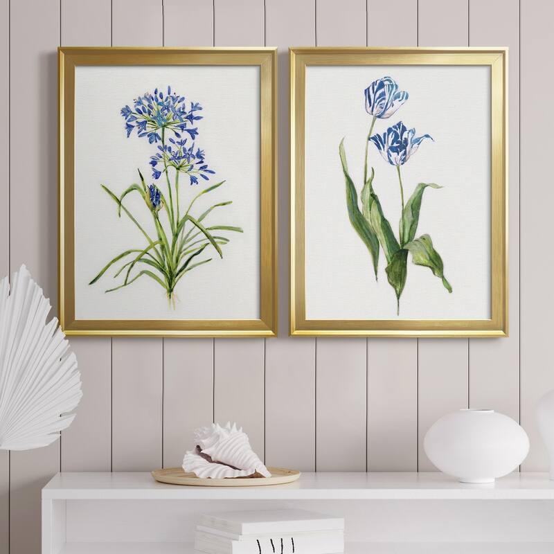 Blue Lively Botanical I Premium Framed Print - Ready to Hang - Multi-Color