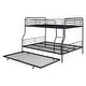 preview thumbnail 5 of 26, Full XL Over Queen Metal Bunk Bed w/ Twin Size Trundle, Dorm Convertible Heavy-Duty Iron Bed Frame w/ Ladder & Safety Guardrails