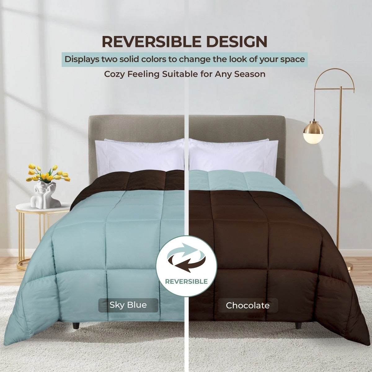 Superior Brushed Microfiber Down Alternative Reversible - Picture 18 of 40